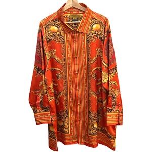 Prestige Original Button Down Baroque Luxury Maximalist PR-494 Orange 3X